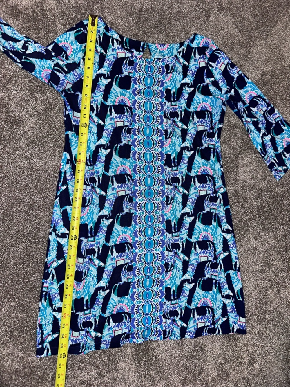 NWOT Lilly Pulitzer, Alpaca Print Pima Cotton Dress, Blue, Size Large (L) - Picture 11 of 12